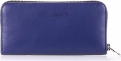 женский кошелек Poolparty poolparty-blue-leather-wallet синий цвет