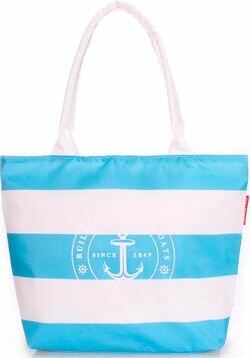 летняя женская сумка Poolparty pool-marine белый, голубой цвет
