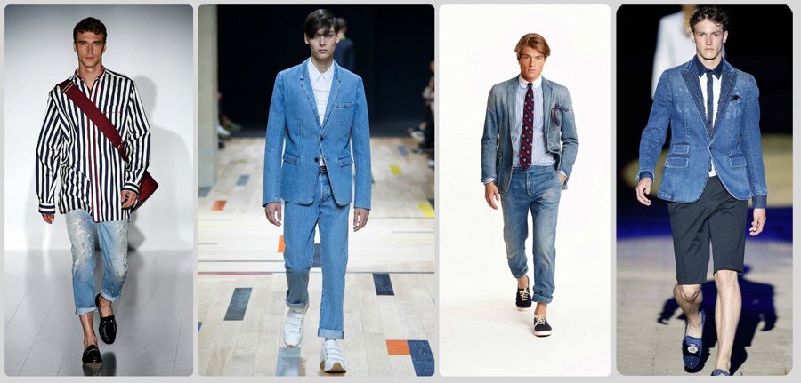 Джинсовая одежда в моде в 2015 году у мужчин